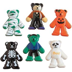 Fun Express Halloween Toy Bear Figures – Bulk Set of 48 – Halloween Party Favors and Giveaways