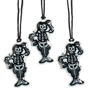 Fun Express Light Up Skeleton Mermaid Necklace for Halloween – Jewelry – Necklaces – Light Up Necklaces – Halloween – 12 Pieces