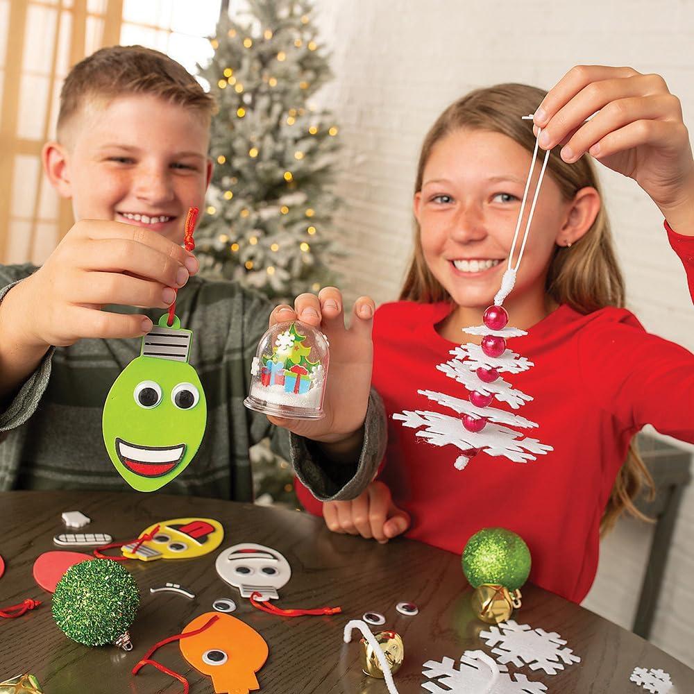 imageChristmas Glitter Snow Globe Craft Kits  Makes 6  Holiday Crafts for Kids