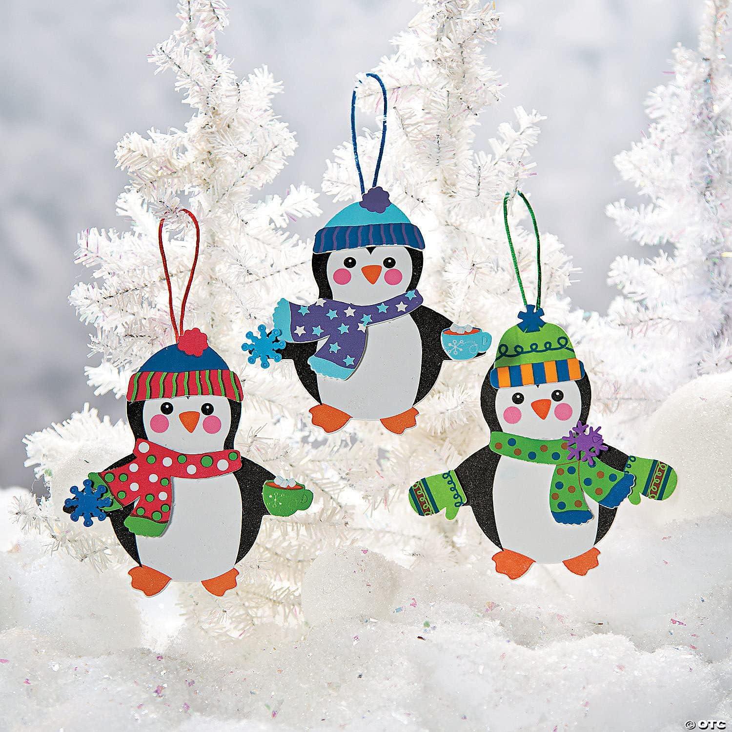 imageFun Express Penguin Foam Christmas Ornaments Crafts for Kids  Makes 12  DIY Activities