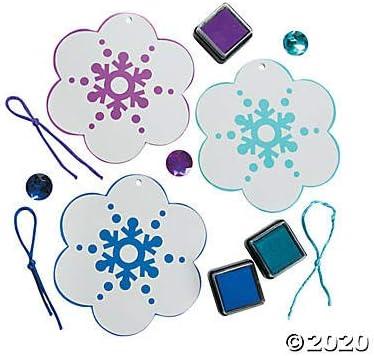 imageFun Express Thumbprint Snowflake Christmas Ornament Craft Kit  Makes 12  Crafts for Kids and Fun Home Activities  VBS Vacation Bible School SuppliesDecor