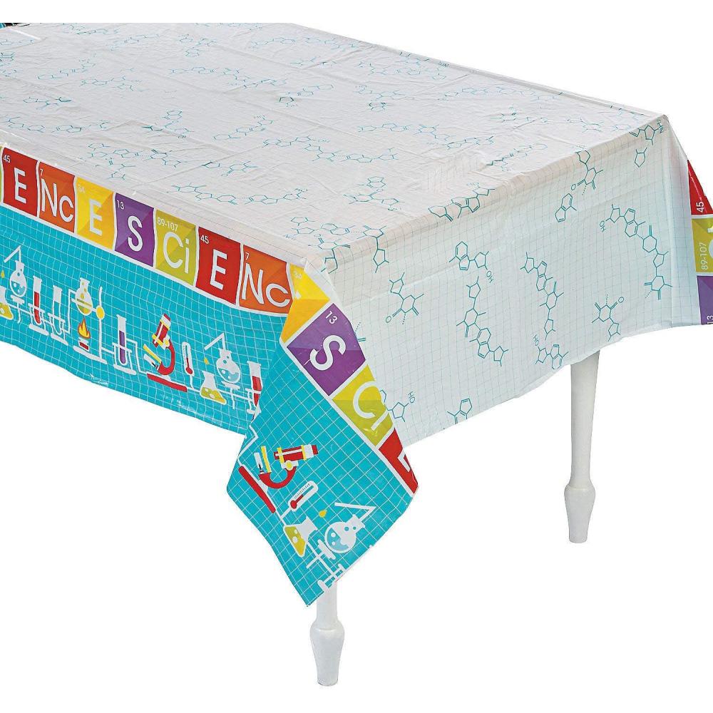 imageFun Express Science Party Plastic Tablecloth  Colorful ampamp Durable Party Supplies for Kids Science Themed Events  Ideal for Birthday Parties School Functions and Educational Celebrations  1 Piece