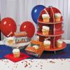 Fun Express Fire Hydrant 3-Tier Cupcake and Dessert Holder for Fire Truck, Fireman, Fire Fighter Themed Birthday Party Supplies and Decor – Red
