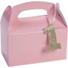Fun Express First Birthday Treat Boxes, Set of 12, Pink, Favors for Girls 1 Year Old
