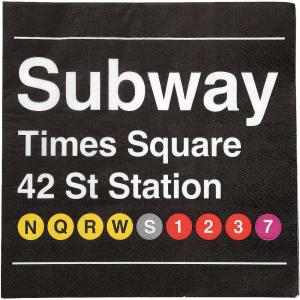 Fun Express 6 1/2″ New York Party Disposable Paper Luncheon Napkins – 16 Count