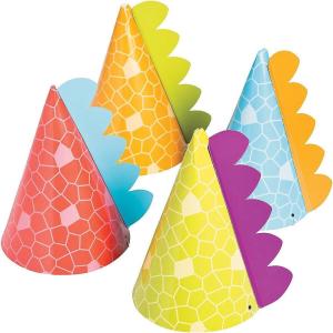 Little Dino Party Hats, 8 Count