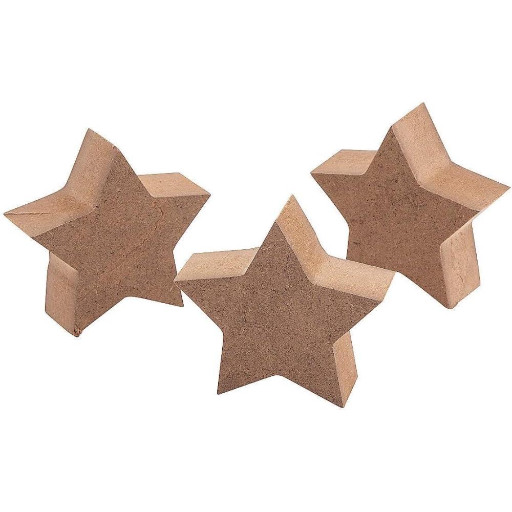 imageDIY Unfinished Wood Stars  6 Pieces