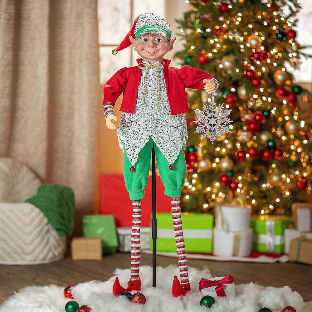 imageFun Express 4 14 ft Animated Standing ampamp Dancing Elf Christmas Decoration