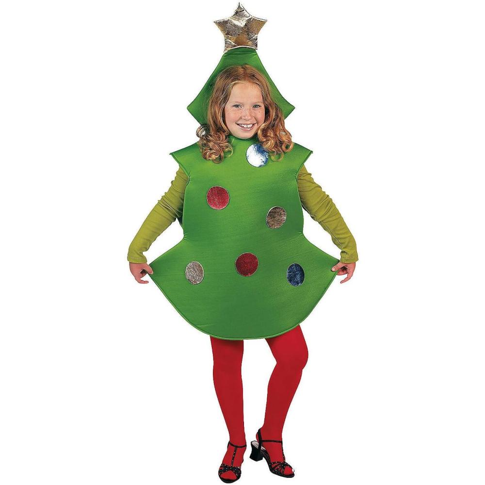 imageFun Express Kids Christmas Tree Costume  Premium Holiday Outfit for Halloween ampamp Christmas Pageants  Decorated with Ornaments ampamp Star  Fits Child Size 14  Boys ampamp Girls Party Dress Up