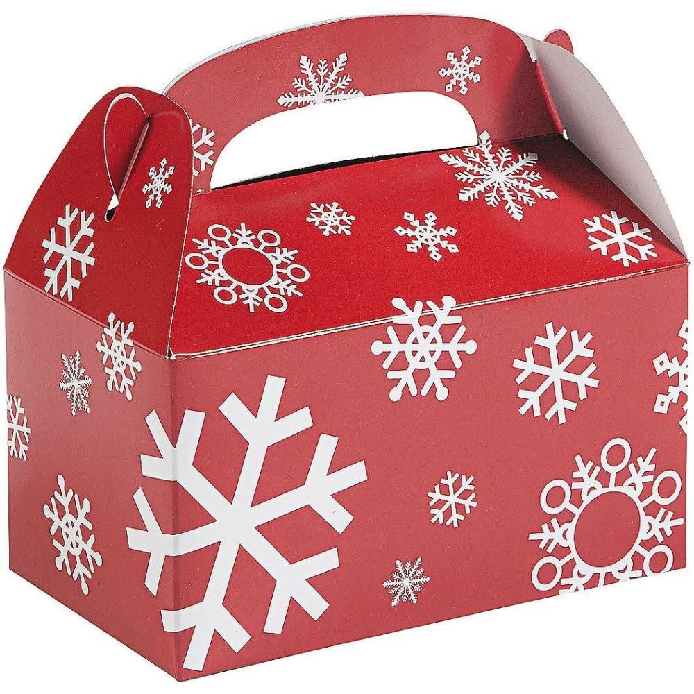 imageFun Express Red ampamp White Snowflake Treat Boxes  Festive Christmas Party Supplies Treats Gifts ampamp Favors  Sturdy Paper Containers Holiday Design  Perfect for Holiday Parties ampamp Celebrations  12 Pieces