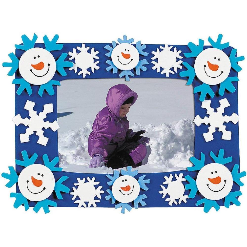 imageSmile Face Snowman Picture Frame Magnet  Makes 12  Crafts for Kids and Fun Home Activities