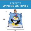 Fun Express No Sew Fleece Blanket Kit for Girls – Penguin Tie Blanket Making Kit 54×54 inch | Craft Kits for Kids Ages 4-12 | Winter DIY Crafts for Girls with Pre-Cut Fringe Design