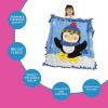 Fun Express No Sew Fleece Blanket Kit for Girls – Penguin Tie Blanket Making Kit 54×54 inch | Craft Kits for Kids Ages 4-12 | Winter DIY Crafts for Girls with Pre-Cut Fringe Design