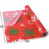 Fun Express Red Snowflake Printed Tablecloth Roll for Christmas (100 feet Long and Disposable) Party Supplies