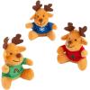 Mini Christmas Stuffed Reindeer – 12 Pack 4.5″ Plush Reindeer Toys with Holiday T-Shirts, Cute Christmas Party Favors, Stocking Stuffers, Classroom Gifts, Holiday Giveaways for Kids