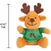 Mini Christmas Stuffed Reindeer – 12 Pack 4.5″ Plush Reindeer Toys with Holiday T-Shirts, Cute Christmas Party Favors, Stocking Stuffers, Classroom Gifts, Holiday Giveaways for Kids