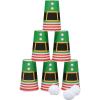 Fun Express Christmas Elf Cup Stack Bowling Game with Stuffed Pom-Pom Balls