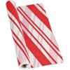 Fun Express Plastic Table Cloth Disposable Roll – Red White Striped Christmas Tablecloth for Rectangle Tables | 100 Feet x 40 Inch Holiday Party Table Cover for Indoor Outdoor Events & Decorations