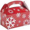 Fun Express Red & White Snowflake Treat Boxes – Festive Christmas Party Supplies Treats Gifts & Favors – Sturdy Paper Containers Holiday Design – Perfect for Holiday Parties & Celebrations – 12 Pieces