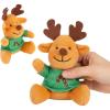 Mini Christmas Stuffed Reindeer – 12 Pack 4.5″ Plush Reindeer Toys with Holiday T-Shirts, Cute Christmas Party Favors, Stocking Stuffers, Classroom Gifts, Holiday Giveaways for Kids