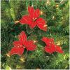Nylon Red Poinsettia Ornaments – Home Decor – 12 Pieces