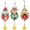 Set of 12 Christmas Holiday Picture Ornament Foam Craft Kits Santa Reindeer and Elf