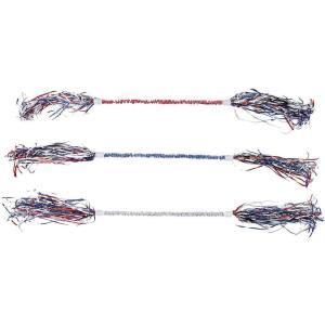 Fun Express 18″ Patriotic Red, White & Blue Tinsel Plastic Batons – 6 Pieces