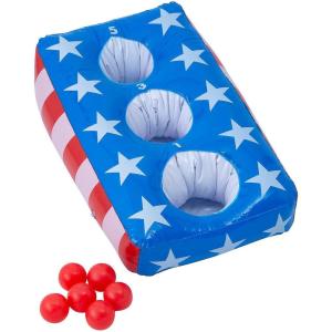 Fun Express Inflatable Patriotic Ball Toss Game – 7 Piece