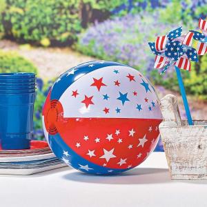 Fun Express Patriotic Beach Ball for Fourth of July (Set of 12) Red, White and Blue