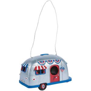 Fun Express Patriotic Camper Birdhouse – USA Outdoor Home Decor