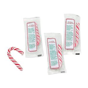 Fun Express Scripture Candy Canes Bulk – 40 Individually Wrapped Peppermint Christmas Candy with Religious Message | Christian Holiday Treats for Church, Sunday School & Faith-Based Celebrations