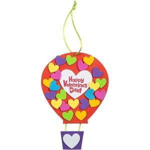 Fun Express Valentine Hot Air Balloon Sign Craft Kit – Makes 12