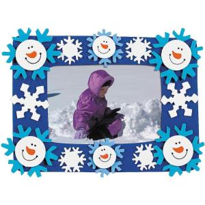 Smile Face Snowman Picture Frame Magnet – Makes 12 – Crafts for Kids and Fun Home Activities
