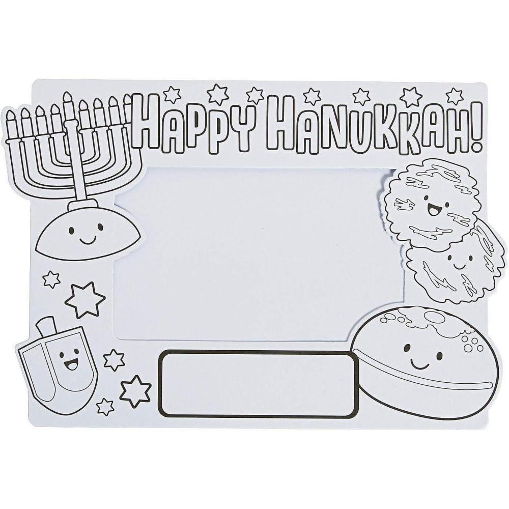 imageColor Your Own Happy Hanukkah Pic Frame  Crafts for Kids and Fun Home Activities