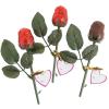 Red Foil Wrapped Mini Milk Chocolate Roses – 8 Inch – 1 Dozen – With To/From card for Valentine’s Day