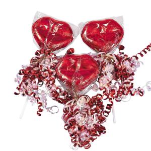 Chocolate Flavored Lips Sucker – 12 Pops Individually Wrapped with Foil, Celophane and Ribbon – Valentine’s Day Candy, Wedding and Event Favors