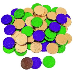 Mardi Gras Chocolate Coins – 60 Pieces – 1 Pound