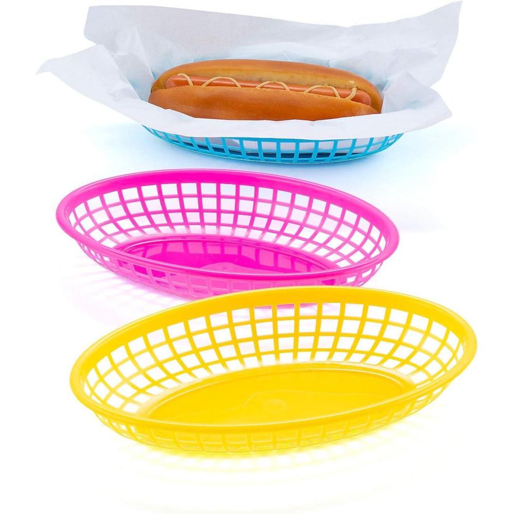 imageFun Express Neon Food Baskets  Colorful Party Supplies for Tacos Hot Dogs Fries ampamp More  Perfect for Events BBQs Taco Bars ampamp Festive Gatherings  Fun Serving Ware for All Occasions  12 Pieces
