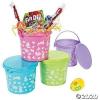 Plastic Easter Buckets (12 pails with lids) 4 inch Size – Easter Basket Party Supplies