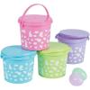 Plastic Easter Buckets (12 pails with lids) 4 inch Size – Easter Basket Party Supplies
