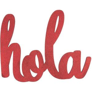 FIESTA GLITTER HOLA SIGN – Home Decor – 1 Piece