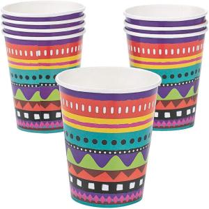 Fiesta 9oz Cups for Cinco de Mayo – Set of 8 – Party Supplies