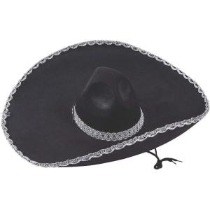 Fun Express Adult’s Black Mariachi Sombreros, 6 Felt Hats – Fiesta and Cinco De Mayo Party Supplies