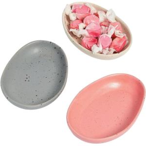 Fun Express Easter Egg Candy Dishes Set – Ceramic Dishes for Easter Treats Holiday Home Decor Party Favors & Spring Celebrations – Perfect for Candy Snacks & Easter Goodies – 3 Ceramic Dishes