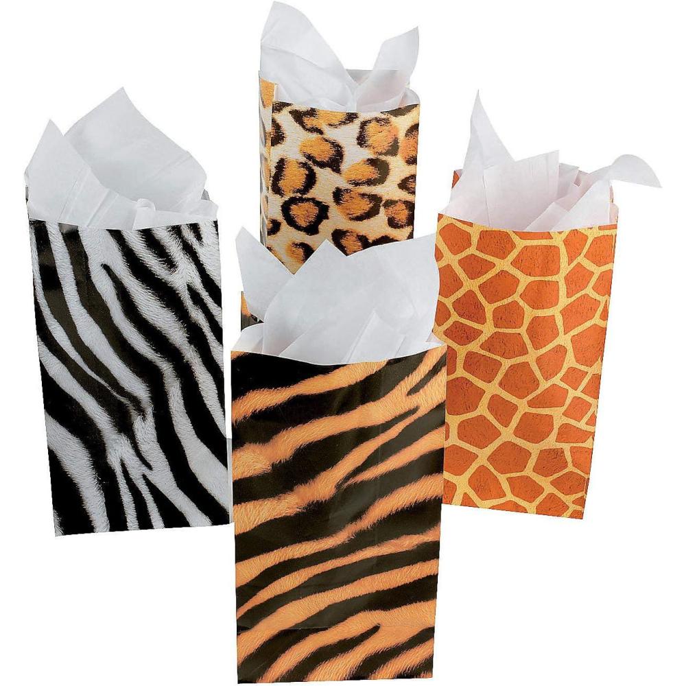 imageFun Express  Animal Print Paper Bags  Party Supplies  Bags  Paper Treat Bags  VBS Vacation Bible School SuppliesDecor  12 Pieces