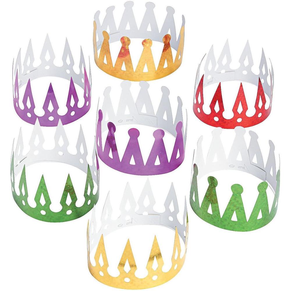 imageFun Express Assorted Color Prism Crowns 1 Dozen Costume Accessories Party Supplies ampamp Favors Birthday Crowns