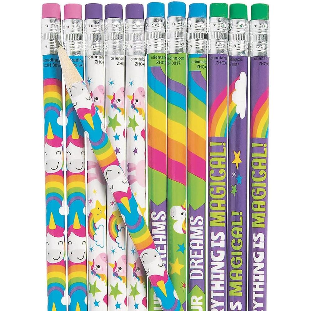 imageFun Express Unicorn Pencils Bulk Set of 24  Birthday Party Favors and School Supplies
