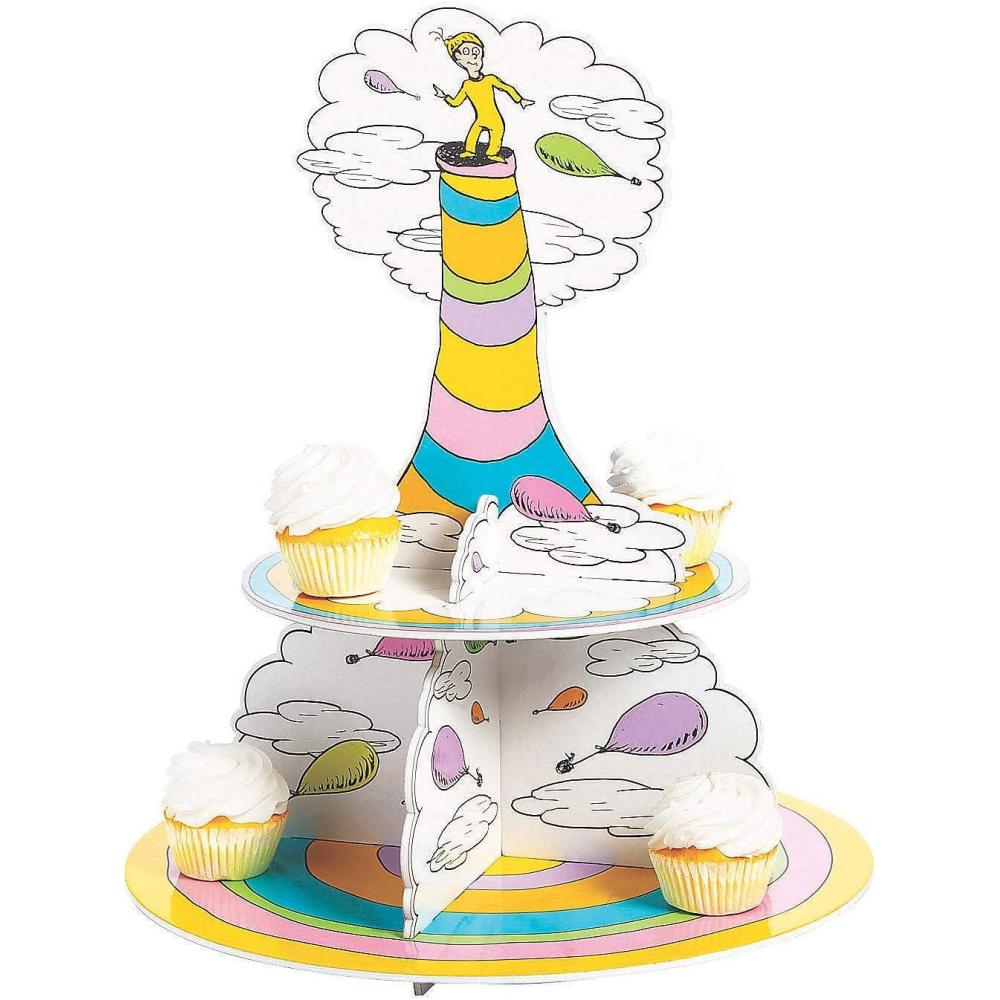 imageOh The Places Youll Go Cupcake Stand 2 Tiered  Dr Suess Party Supplies  1 Piece