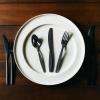 Bulk Plastic Cutlery Sets for 70, 210 Pieces, Spoons, Knives, Forks, Party and Wedding Supplies (Burgundy)(Black)