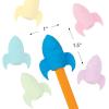 Fun Express Rocket Ship Pencil Top Erasers – Stationery – VBS Vacation Bible School Supplies/Decor – 12 Pieces